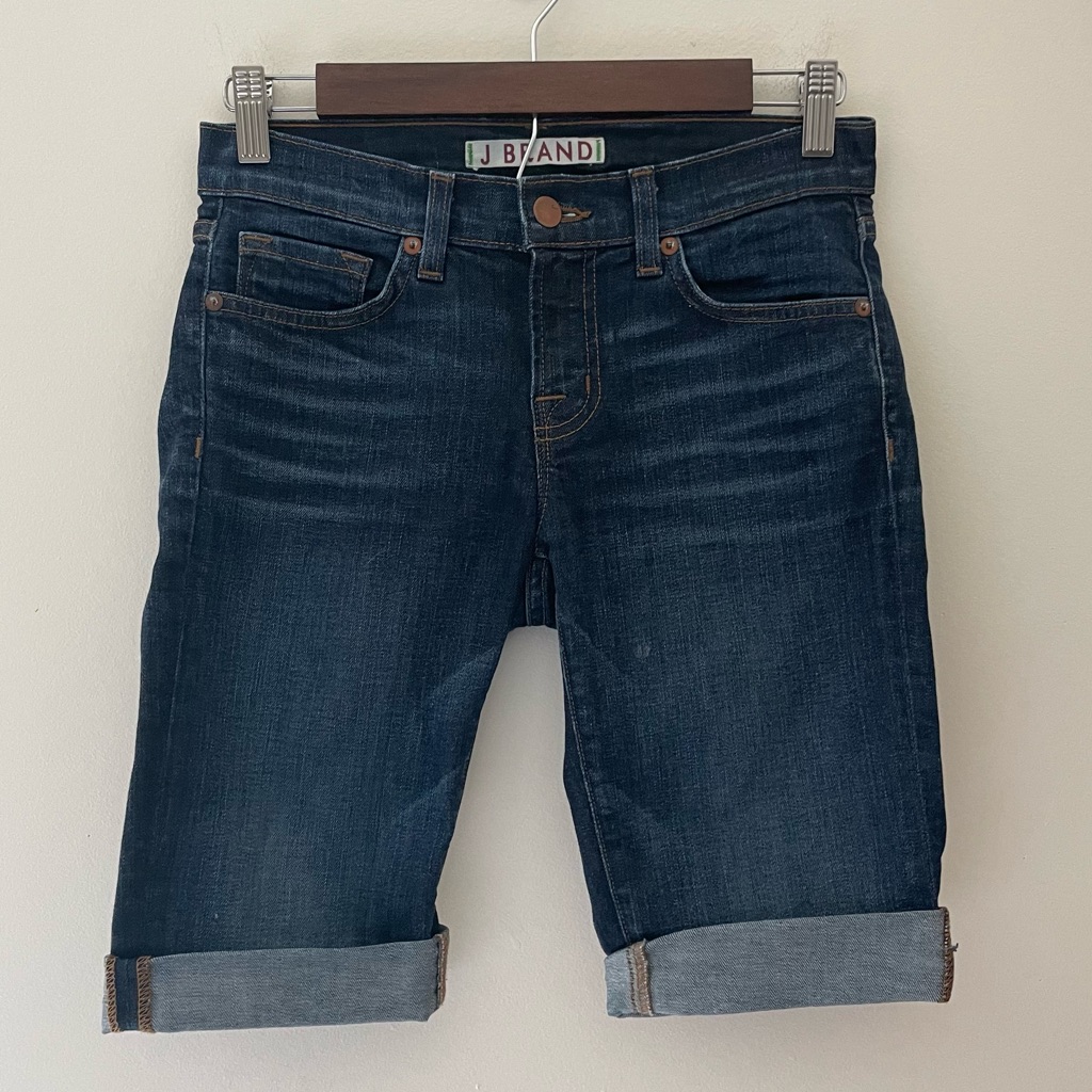 J Brand Denim Jean Bermuda Shorts Jorts Cuffed 25 J Brand Denim Jean Bermuda Shorts Jorts Cuffed 25